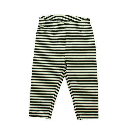 Pre-owned Hanna Andersson Girls Black | White Stripe Leggings size: 4T