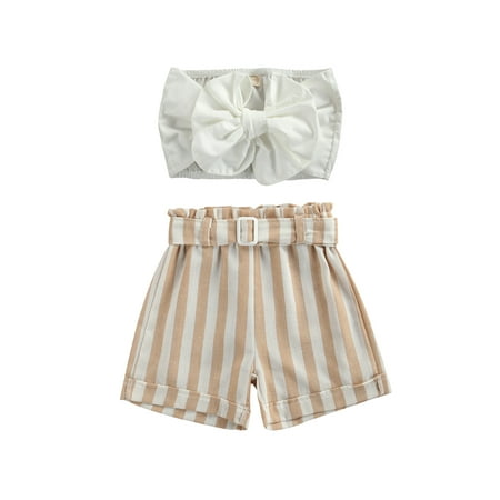 Canrulo Summer Kids Girls Clothes 2pcs Bowknot Strap Sleeveless Vest Tops Striped Shorts Sets White Khaki 1-2 Years
Canrulo Summer Kids Girls Clothes 2pcs Bowknot Strap Sleeveless Vest Tops Striped Shorts Sets White Khaki 1-2 Years
