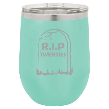 12 oz Double Wall Vacuum Insulated Stainless Steel Stemless Wine Tumbler Glass Coffee Travel Mug With Lid RIP Twenties 30th Birthday Gift (Teal)
12 oz Double Wall Vacuum Insulated Stainless Steel Stemless Wine Tumbler Glass Coffee Travel Mug With Lid RIP Twenties 30th Birthday Gift (Teal)