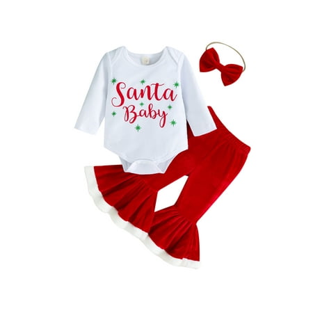 Nituyy 3Pcs Christmas Newborn Infant Baby Girl Clothing Long Sleeve Letter Printed Bodysuit Red Flared Pant
Nituyy 3Pcs Christmas Newborn Infant Baby Girl Clothing Long Sleeve Letter Printed Bodysuit Red Flared Pant