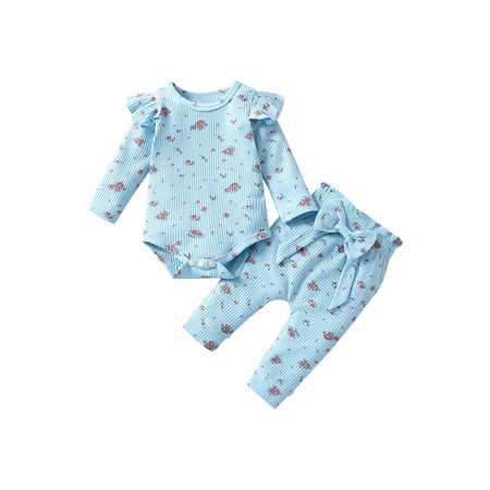 Calsunbaby Toddler Newborn Infant Baby Girls Floral Printed Romper Pants Autumn 2pcs Outfits Set Blue 0-6 Months
Calsunbaby Toddler Newborn Infant Baby Girls Floral Printed Romper Pants Autumn 2pcs Outfits Set Blue 0-6 Months