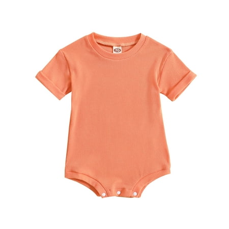 Infant Baby Boys Girls Summer Clothes Romper Short Sleeve Round Neck Solid Color Ribbed Bodysuit Casual Onesie
Infant Baby Boys Girls Summer Clothes Romper Short Sleeve Round Neck Solid Color Ribbed Bodysuit Casual Onesie