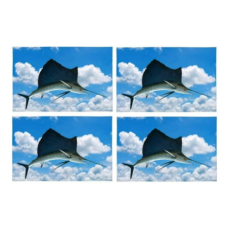 MKHERT Funny Marlin Swordfish Sailfish Saltwater Fish On Sky Placemats Table Mats for Dining Room Kitchen Table Decoration 12x18 inch Set of 4
MKHERT Funny Marlin Swordfish Sailfish Saltwater Fish On Sky Placemats Table Mats for Dining Room Kitchen Table Decoration 12x18 inch Set of 4