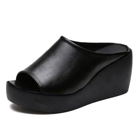 Women Platform Sandals Open Toe Thick Wedges Soft Sole Summer Beach Slippers Shoes Black 38
Women Platform Sandals Open Toe Thick Wedges Soft Sole Summer Beach Slippers Shoes Black 38