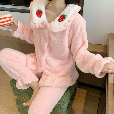 PIKADINGNIS Fashion Warm Flannel Pajama Set Womens Sleepwear Set Long Sleeve Autumn Winter Home Wear Women Casual Sleepwear Nightwear Shirt
PIKADINGNIS Fashion Warm Flannel Pajama Set Womens Sleepwear Set Long Sleeve Autumn Winter Home Wear Women Casual Sleepwear Nightwear Shirt