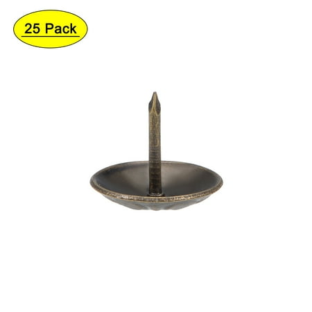 Uxcell 16mm Head Dia Bronze Tone Round Thumb Upholstery Nails Tacks 25 Pack