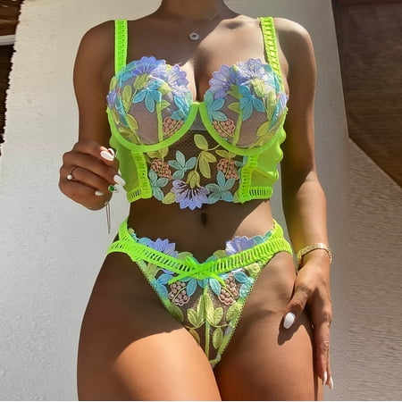 Fengqque Women Sexy Lingerie Corset Lace Floral Bralette Bra Two Piece Underwear Tops+Briefs Suit
Fengqque Women Sexy Lingerie Corset Lace Floral Bralette Bra Two Piece Underwear Tops+Briefs Suit