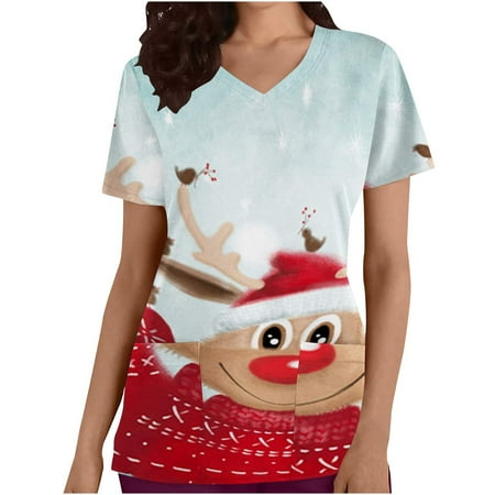 JWZUY Womens Scrub Tops Stretch Workwear Graphic Printed V-Neck Nursing Scrubs with Pockets Nurse Working Uniforms Nursing Blouses Pullover Shirts T-Shirts Tshirts Tee Shirt (Red M)
JWZUY Womens Scrub Tops Stretch Workwear Graphic Printed V-Neck Nursing Scrubs with Pockets Nurse Working Uniforms Nursing Blouses Pullover Shirts T-Shirts Tshirts Tee Shirt (Red M)
