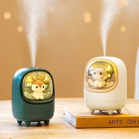 Bluethy 2 Modes Soft Night Lighting Humidifier Heavy Mist Lovely Pet Space Capsule Shape Air Humidifier for Dormitory