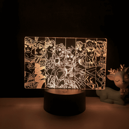 JUSTUP 3D Illusion Lamp Anime JoJo s Bizarre Adventure Night Light with Remote Control for Bedroom Decorative Boys Girls Birthday Christmas -- Pattern B(Black Seat)
JUSTUP 3D Illusion Lamp Anime JoJo s Bizarre Adventure Night Light with Remote Control for Bedroom Decorative Boys Girls Birthday Christmas -- Pattern B(Black Seat)