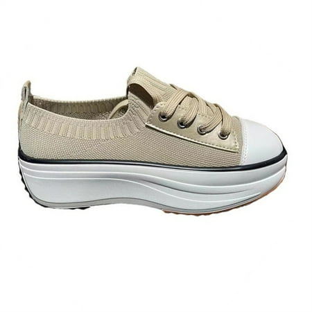 Women s Sneakers Flat Platform Breathable Knitted Upper Tie Up Casual Shoes 38 Khaki
Women s Sneakers Flat Platform Breathable Knitted Upper Tie Up Casual Shoes 38 Khaki