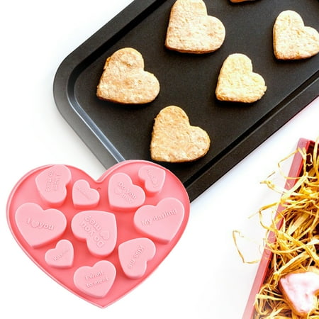 Beechoice Heart Shape Silicone Mold Valentine s Chocolate Candy Molds for Functions Baking Chocolate Soap Fondant Pudding Jelly Candy Cookie Ice Cube Small Cake