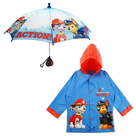 Nickelodeon Paw Patrol Slicker and Umbrella Rainwear Set, Little Boys, Age 2-7