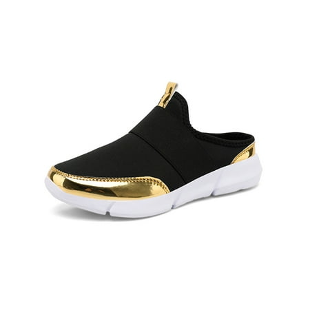 Woobling Ladies Mules Closed Toe Casual Shoes Backless Slippers Indoor Outdoor Footbeds Breathable Flats Slip On Nonslip Clogs Slides Black Gold 5.5
Woobling Ladies Mules Closed Toe Casual Shoes Backless Slippers Indoor Outdoor Footbeds Breathable Flats Slip On Nonslip Clogs Slides Black Gold 5.5