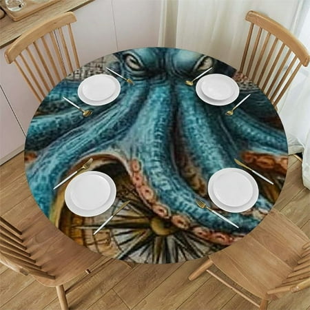 Sheronv Octopus Round Tablecloth 100% Polyester Stain-Resistant Washable for Indoor and Outdoor Restaurants Weddings Parties - Great for Home Kitchen/Holiday Dinner Decor 54 -58 
Sheronv Octopus Round Tablecloth 100% Polyester Stain-Resistant Washable for Indoor and Outdoor Restaurants Weddings Parties - Great for Home Kitchen/Holiday Dinner Decor 54 -58
