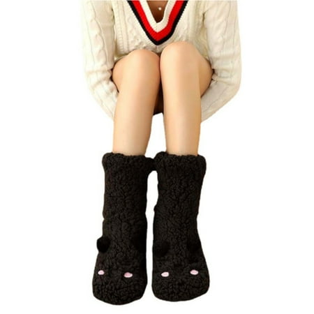 Dasbsug Women Winter Thick Warm Faux Fleece Lined Socks Cute Cartoon Bear Solid Color Fluffy Fuzzy Thermal Non Skid Slipper Hosiery Foot Warmer with Grippers
Dasbsug Women Winter Thick Warm Faux Fleece Lined Socks Cute Cartoon Bear Solid Color Fluffy Fuzzy Thermal Non Skid Slipper Hosiery Foot Warmer with Grippers