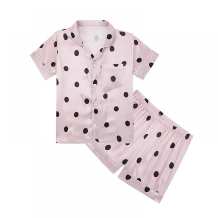 Baozhu Kids Toddler Baby Girl Boy Satin Pajamas Set Short Sleeve Button Down Pajama Shirt Top+Shorts Bottoms Sleepwear Outfits (5-14T)
Baozhu Kids Toddler Baby Girl Boy Satin Pajamas Set Short Sleeve Button Down Pajama Shirt Top+Shorts Bottoms Sleepwear Outfits (5-14T)