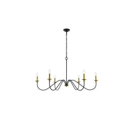 48 in. Rohan Chandelier Matte Black & Brass