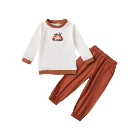 Canrulo Toddler Baby Girl Clothes Long Sleeve Rainbow Embroidery Pullover Tops Pants 2Pcs Fall Winter Outfits Khaki 3-4 Years
Canrulo Toddler Baby Girl Clothes Long Sleeve Rainbow Embroidery Pullover Tops Pants 2Pcs Fall Winter Outfits Khaki 3-4 Years