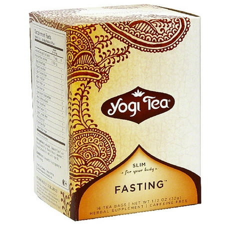 Yogi Tea Healthy Fasting Herbal Supplement Tea Bags, 16 count, 1.12 oz, (Pack of 6)