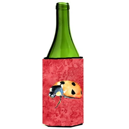 Lady Bug On Red Wine bottle sleeve Hugger - 24 oz.