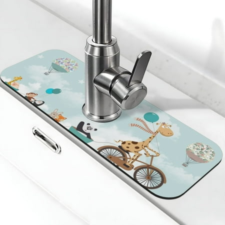 Adobk Animals Riding Across The Sky Print Faucet Mat for Kitchen Sink Sink Splash Guard Kitchen Faucet Mat Splash Guard for Kitchen Sink Area Draining Mat for Kitchen Sink
Adobk Animals Riding Across The Sky Print Faucet Mat for Kitchen Sink Sink Splash Guard Kitchen Faucet Mat Splash Guard for Kitchen Sink Area Draining Mat for Kitchen Sink