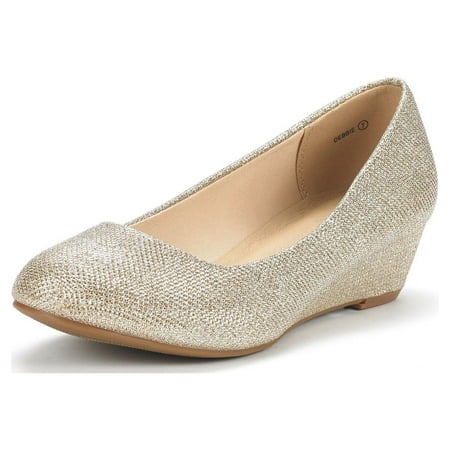 Dream Pairs Women s Mid Wedge Heel Pump Shoes Debbie color GOLD/GLITTER size 8.5
Dream Pairs Women s Mid Wedge Heel Pump Shoes Debbie color GOLD/GLITTER size 8.5