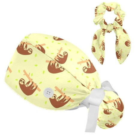 Working Cap with Buttons and Sweatband Scrub Hat Bouffant Caps with Scrunchie Sloth Tie Back Hats
Working Cap with Buttons and Sweatband Scrub Hat Bouffant Caps with Scrunchie Sloth Tie Back Hats