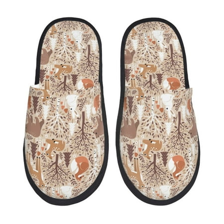 Qekee Woodland Animals in Neutral Tones Print Furry Slippers for Women and Men House Slipper Funny Bedroom Slippers Indoor -Medium
Qekee Woodland Animals in Neutral Tones Print Furry Slippers for Women and Men House Slipper Funny Bedroom Slippers Indoor -Medium