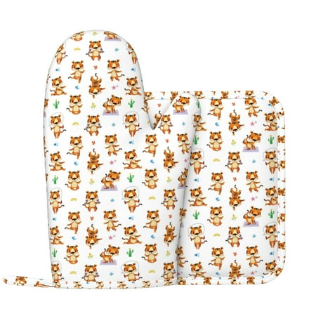 Oven Mitts and Pot Holders Sets Tigers go in for Sports Non-Slip Silicone Oven Gloves Potholders Cotton Lining Heat Resistant Gloves Hot Pads for Kitchen Cooking Baking
Oven Mitts and Pot Holders Sets Tigers go in for Sports Non-Slip Silicone Oven Gloves Potholders Cotton Lining Heat Resistant Gloves Hot Pads for Kitchen Cooking Baking
