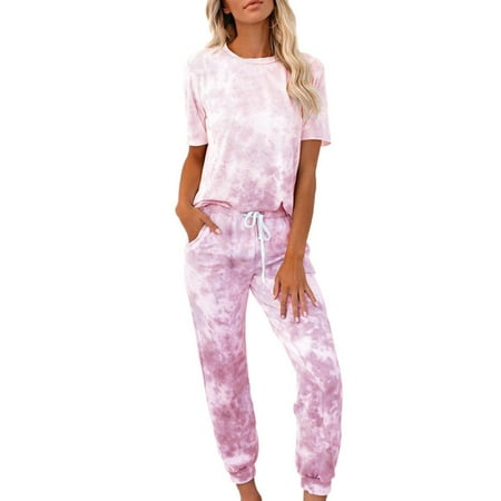 Aihome Soft Tie Dye Printed Pajamas Women 2 Piece Pajama Set Lounge Set Short Sleeve Top Pants Sleepwear for Ladies Home Women fashion 
Aihome Soft Tie Dye Printed Pajamas Women 2 Piece Pajama Set Lounge Set Short Sleeve Top Pants Sleepwear for Ladies Home Women fashion