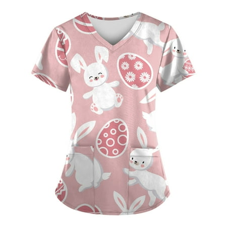 TAIAOJING Women Scrubs Top Workwear Casual Easter Day Printed Short Sleeve V Neck Holiday Fun Patterned Working Tshirts Blouse Tops With Pockets
TAIAOJING Women Scrubs Top Workwear Casual Easter Day Printed Short Sleeve V Neck Holiday Fun Patterned Working Tshirts Blouse Tops With Pockets