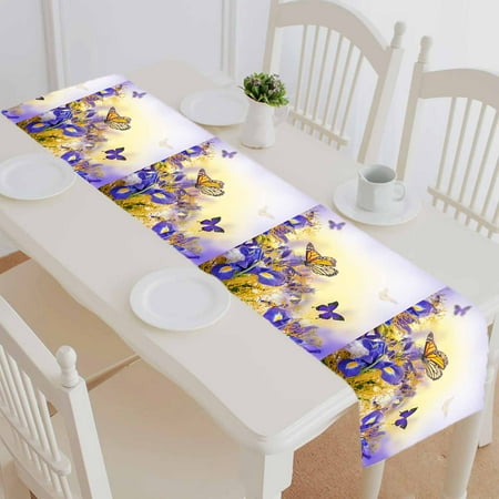 PKQWTM Bouquet Of Blue Irises White Flowers And Butterfly Cotton and Linen Table Runner Kitchen Dining Room Supplies Size 14x72 Inch
PKQWTM Bouquet Of Blue Irises White Flowers And Butterfly Cotton and Linen Table Runner Kitchen Dining Room Supplies Size 14x72 Inch