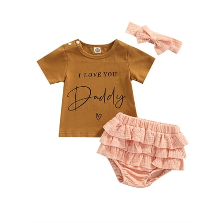 jaweiw Baby Girl Short Skirt Suit Letter Print Short Sleeve T-shirt Layered Ruffle Short Skirt Bow Headband for Father s Day
jaweiw Baby Girl Short Skirt Suit Letter Print Short Sleeve T-shirt Layered Ruffle Short Skirt Bow Headband for Father s Day