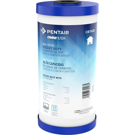 Pentair OMNIFilter CB7HD 10 Heavy Duty Whole House Dual Function Carbon Block Taste & Odor Water Filter
Pentair OMNIFilter CB7HD 10 Heavy Duty Whole House Dual Function Carbon Block Taste & Odor Water Filter