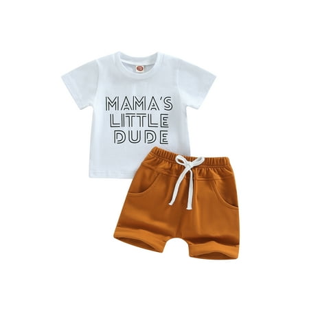Canrulo Newborn Baby Boy Summer Outfits Mama s Little Dude T-Shirt Elastic Waist Drawstring Shorts with Pocket Set White 0-3 Months
Canrulo Newborn Baby Boy Summer Outfits Mama s Little Dude T-Shirt Elastic Waist Drawstring Shorts with Pocket Set White 0-3 Months