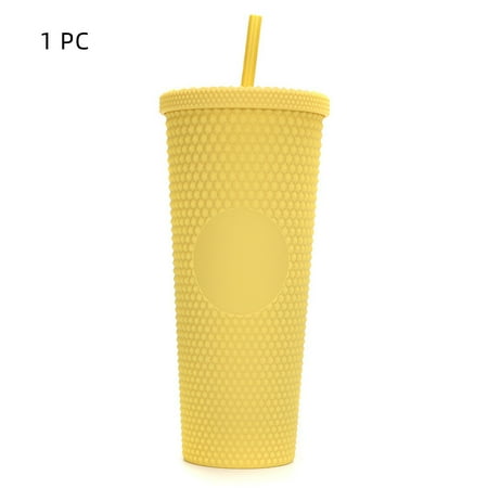 Happon 1 Pack Reusable Plastic Tumbler Matte Yellow Studded Cup with Lid and Straw 24-Ounce Volume
Happon 1 Pack Reusable Plastic Tumbler Matte Yellow Studded Cup with Lid and Straw 24-Ounce Volume