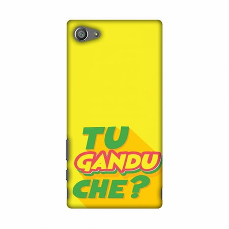 Sony Xperia Z5 Compact Case, Premium Handcrafted Printed Designer Hard Snap On Case Back Cover with Screen Cleaning Kit for Sony Xperia Z5 Compact - Tu Gandu Che?