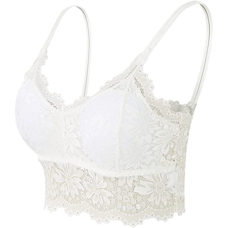 2 Pack Lace Bralette for Women Padded No Underwire Bandeau Bra with Straps for Women
2 Pack Lace Bralette for Women Padded No Underwire Bandeau Bra with Straps for Women