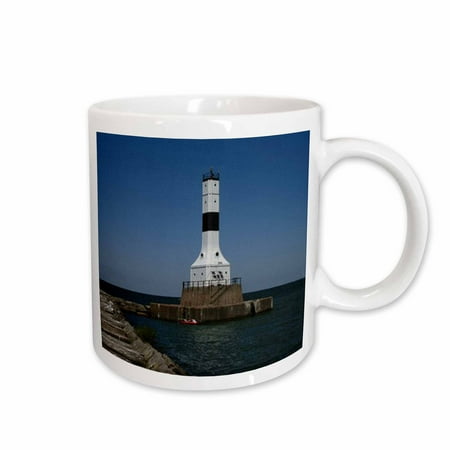 3dRose Conneaut Lighthouse Looking Over Lake Erie Ceramic Mug 15-ounce
