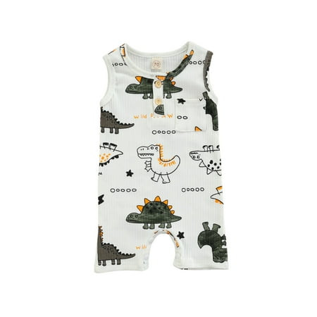 jaweiw Baby Girls Dinosaur Print Short Romper Boys Sleeveless O-neck Jumpsuit with Pocket for Summer
jaweiw Baby Girls Dinosaur Print Short Romper Boys Sleeveless O-neck Jumpsuit with Pocket for Summer