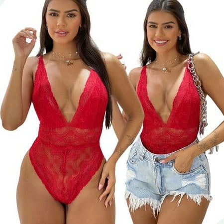 Body Rendado Cavado Costas Lingerie Sexy Moda Feminina
