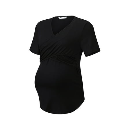 SpringTTC Womens Short Sleeve V-Neck Pleated Nursing Breastfeeding Maternity T-Shirts
SpringTTC Womens Short Sleeve V-Neck Pleated Nursing Breastfeeding Maternity T-Shirts