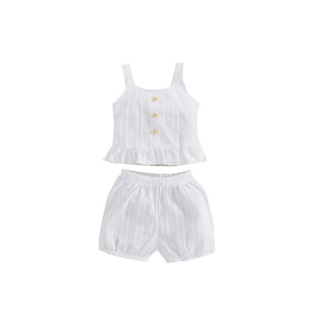 jaweiw 2Pcs Baby Girls Summer Outfit Solid Color/Floral Buttons Tank Sleeveless Strap Tops + Shorts
jaweiw 2Pcs Baby Girls Summer Outfit Solid Color/Floral Buttons Tank Sleeveless Strap Tops + Shorts