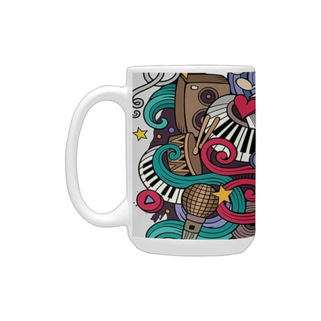 Music Funky Keyboard Microphone Speakers Instruments Inspirational Caricature Illustration Multicolo Ceramic Mug (15 OZ) (Made In USA)
Music Funky Keyboard Microphone Speakers Instruments Inspirational Caricature Illustration Multicolo Ceramic Mug (15 OZ) (Made In USA)