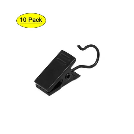 Drapes Curtain Picture Spring Loaded Sawtooth Hanging Hooks Clips Black 10Pcs