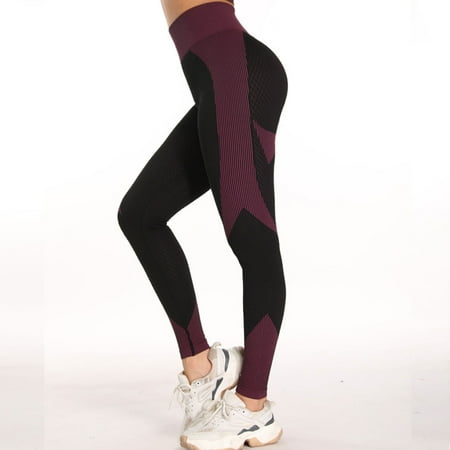 Womens Sexy Lingerie Women s Yoga Pants High Waist Workout Leggings Textured Booty Tights Purple L