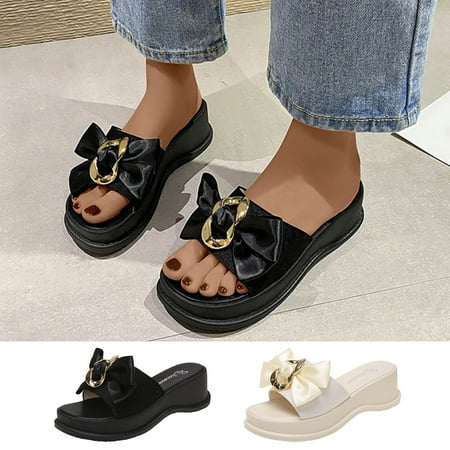 Cethrio Women s Platform Footbed Sandals- Slides Sandal Bow Platform Wedge Platform on Clearance Wide Width Black Dressy Sandals/ Slides Size 5.5
Cethrio Women s Platform Footbed Sandals- Slides Sandal Bow Platform Wedge Platform on Clearance Wide Width Black Dressy Sandals/ Slides Size 5.5