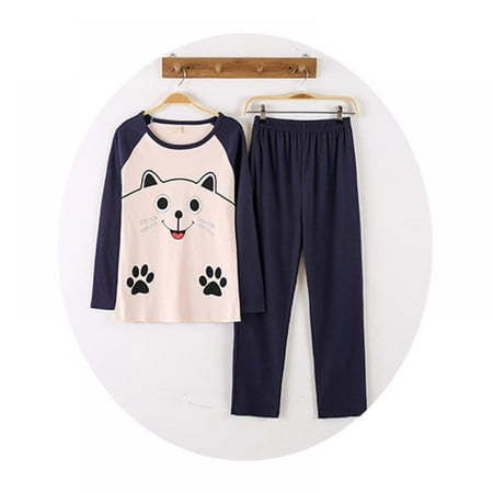 Cartoon Printed Sleepwear Set Long Sleeve Women Pajamas Set Soft Loose Home Clothes Cat XL
Cartoon Printed Sleepwear Set Long Sleeve Women Pajamas Set Soft Loose Home Clothes Cat XL