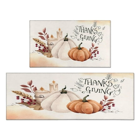 Fall Pumpkin Kitchen Mats 2 Piece Set Washing Thangksgiving Kitchen Rugs for Kitchen Floor Sink Area 17 x30 +17 x47
Fall Pumpkin Kitchen Mats 2 Piece Set Washing Thangksgiving Kitchen Rugs for Kitchen Floor Sink Area 17 x30 +17 x47
